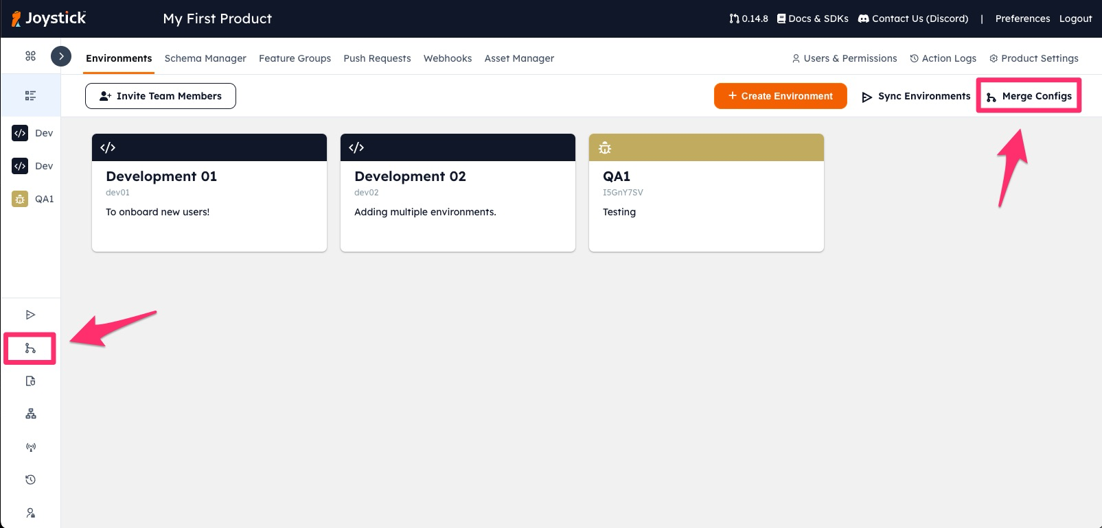 Access the merge tool from the tool bars