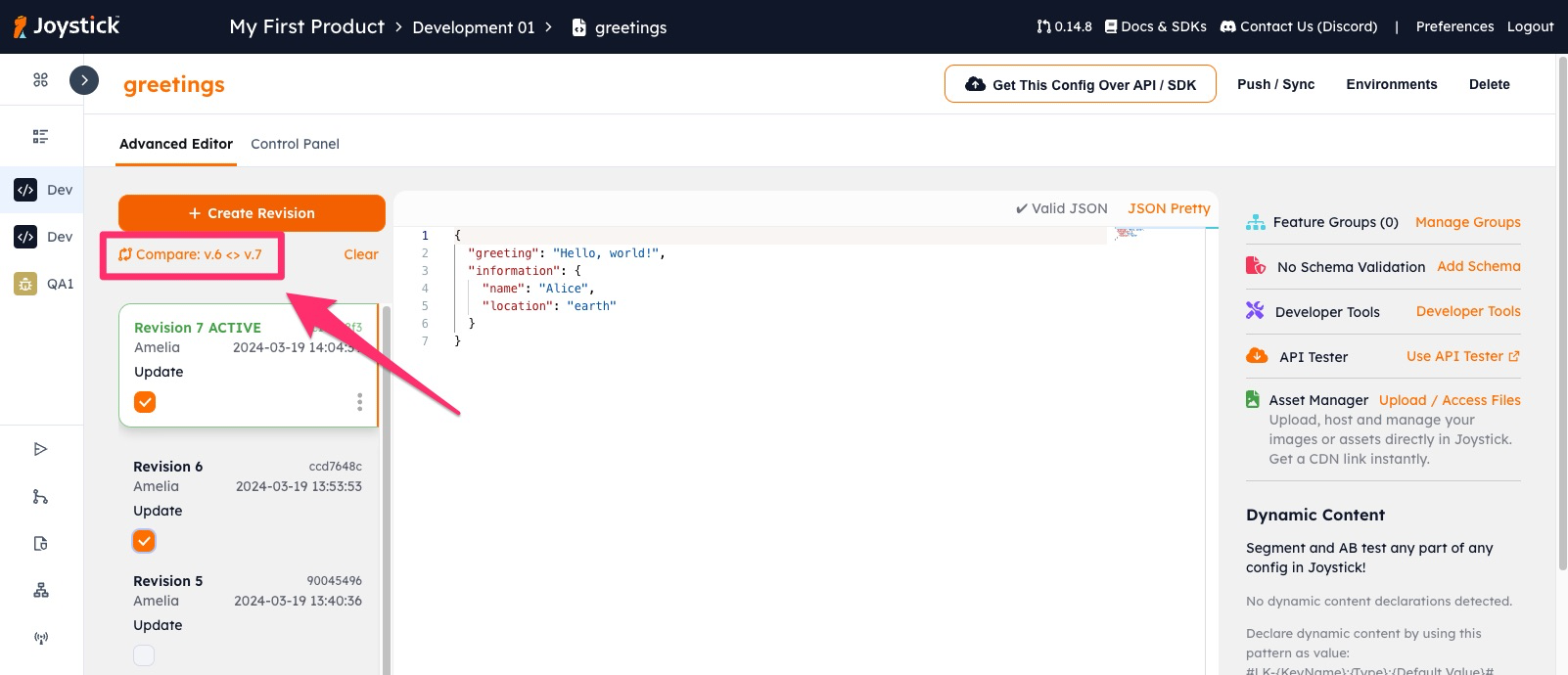 Access the Merge Tool from the Diff Viewer